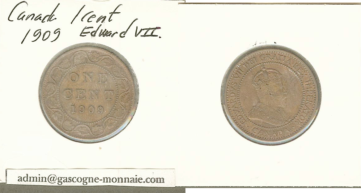 Canada  gros cent Edward VII  1909 SPL-